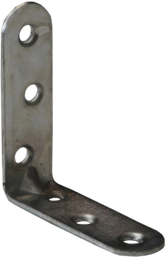 Escuadra de montaje con nervadura 60 × 18 × 2 mm, zincado blanco, 15 uds