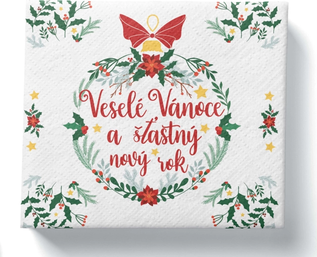 Servilletas navideñas Feliz Navidad, 3 capas, 33 × 33 cm