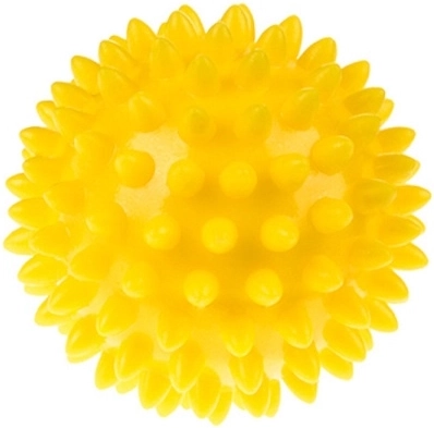 Pelota de masaje rehabilitadora Fizjo con púas 6,6 cm amarilla - 1 pieza