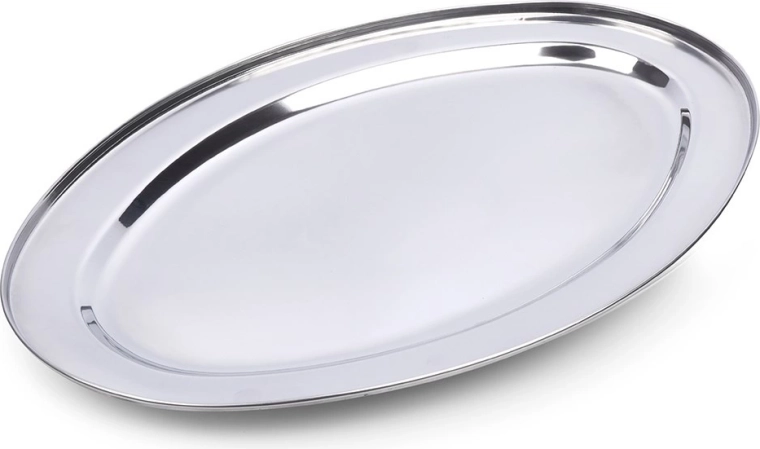 Bandeja ovalada de servicio de acero inoxidable 34 × 21,5 cm