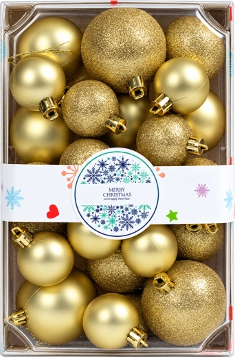 Adornos navideños irrompibles para el árbol, juego de 26 piezas