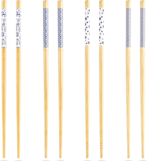 Palillos de bambú para sushi 24 cm, set de 8 uds
