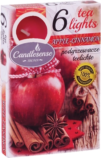 Vela aromática tipo tealight Manzana y canela, 6 uds