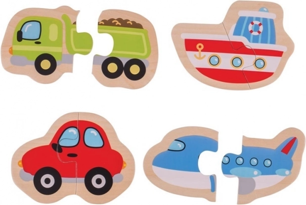 Rompecabezas de madera sencillo Medios de transporte – BIGJIGS TOYS