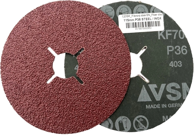 Disco abrasivo de fibra 115 mm, grano 120