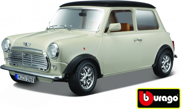 Modelo metálico Mini Cooper 1969 Bburago 1:18 beige