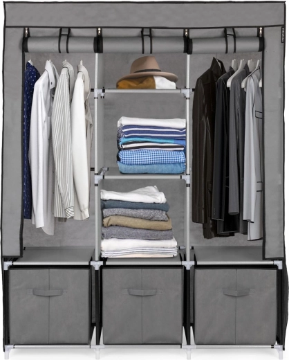 Armario ropero textil plegable XXL con cajones