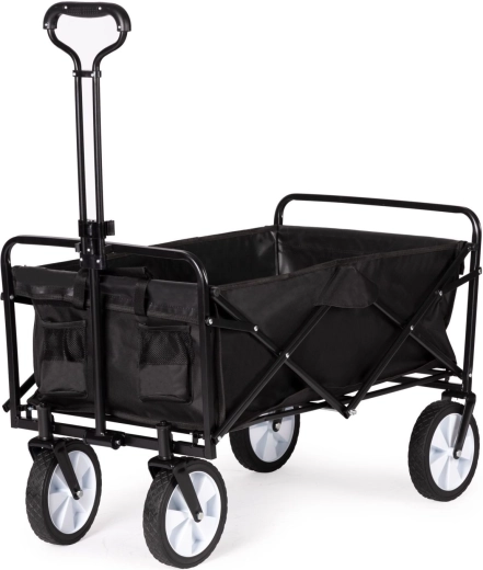 Carro de transporte plegable grande para jardín y playa negro - 1 unidad