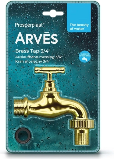 Grifo para barril de agua de lluvia ARVES TAP 3/4" en acabado dorado