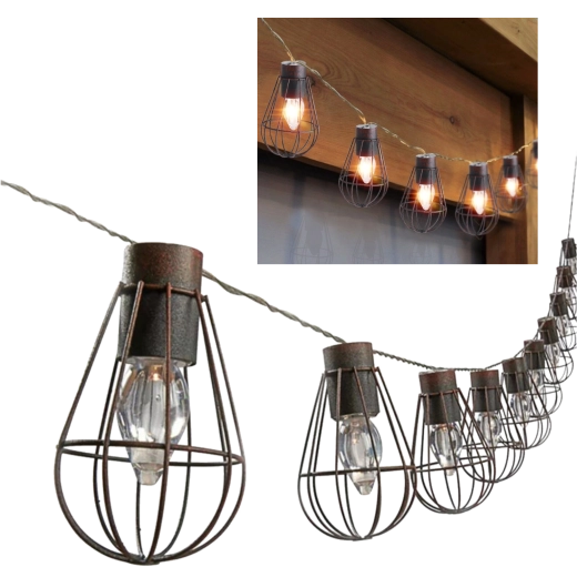 Guirnalda solar de exterior loft 10 LED blanco cálido 3,8 m