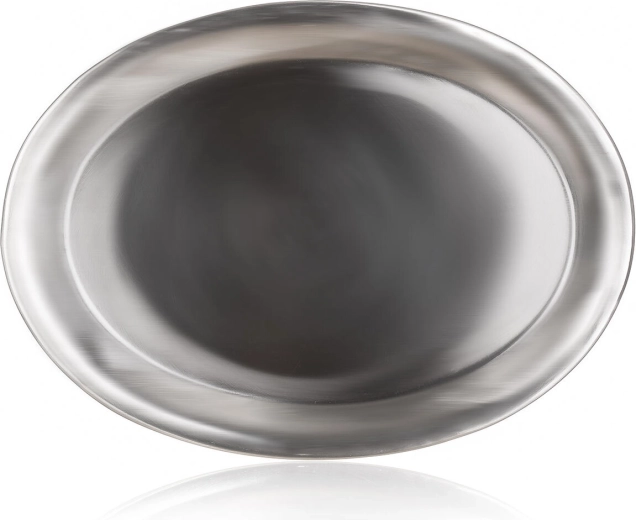 Bandeja ovalada de acero inoxidable Azora 25 × 19 cm mate