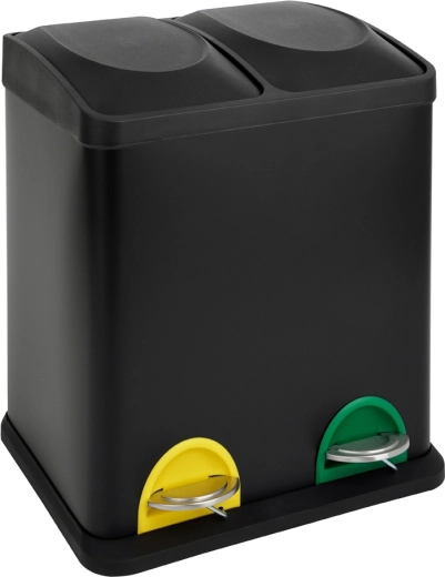 Cubo de basura con pedal para reciclaje TORO 30 l negro