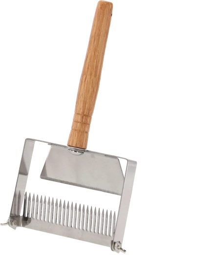 Tenedor desoperculador para desopercular miel de acero inoxidable con mango de madera 25 × 13 cm