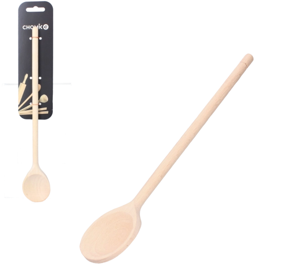 Cuchara de cocina redonda de madera de 30 cm de madera de haya