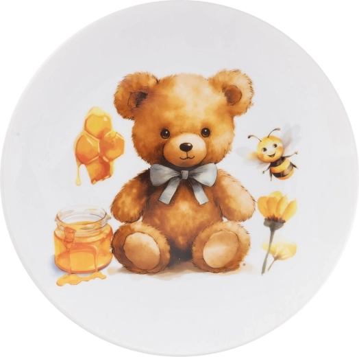 Plato infantil llano con compartimentos Osito 21 cm