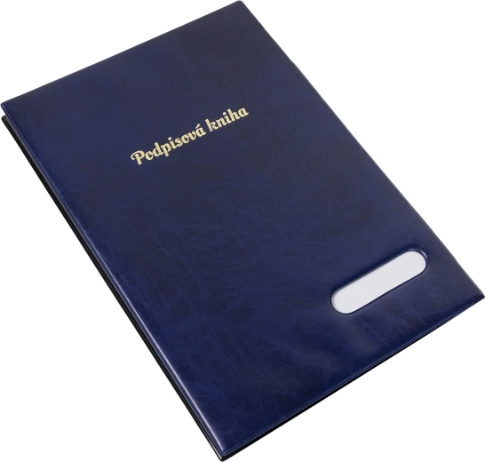 Libro de firmas azul brillante, 14 hojas separadoras