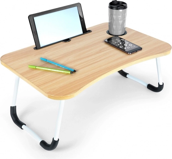 Mesita plegable para cama para portátil y tablet 61,5 × 40 × 26 cm