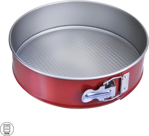 Molde metálico para tarta con superficie antiadherente 24 cm rojo-gris