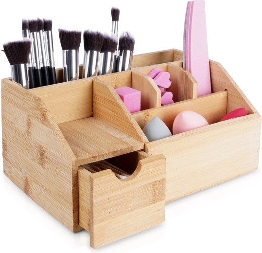 Organizador de cosméticos de bambú Eleganza