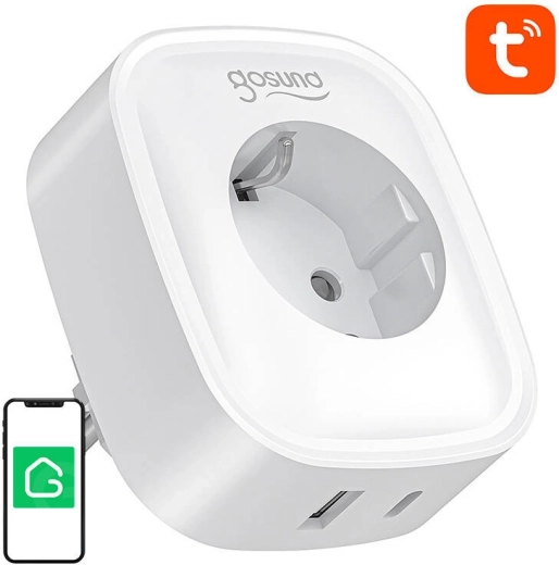 Enchufe inteligente Gosund con USB‑C 20 W, Wi‑Fi/Bluetooth y medición de consumo, 16 A