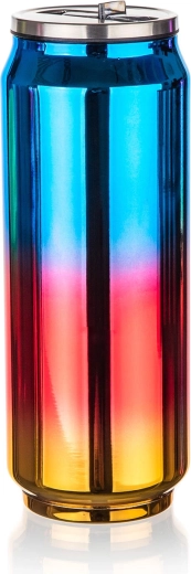 Termo con forma de lata 0,43 l azul arcoíris BE COOL