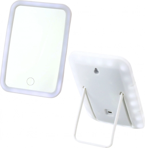 Espejo cosmético inalámbrico con iluminación LED blanco