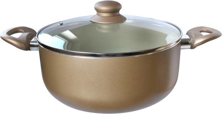 Cacerola con revestimiento cerámico 4 l, 24 cm, con tapa de vidrio