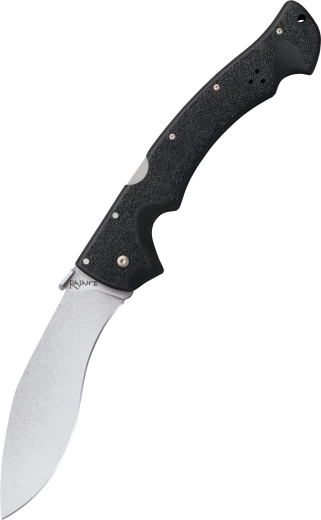 Navaja Cold Steel Rajah II, hoja stonewash, mango negro Griv-Ex