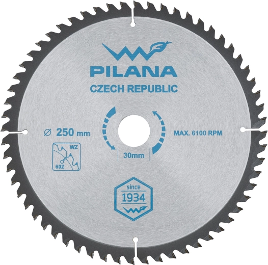 Disco de sierra PILANA SK 5255 WZ 250 mm, 60 dientes, 30 mm