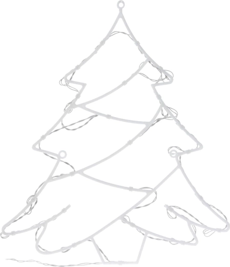 Decoración navideña luminosa para ventana con forma de árbol de Navidad, 24 LED, 36 × 41 cm