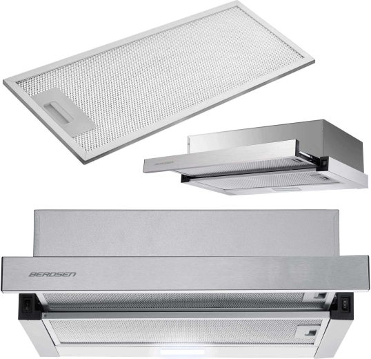 Campana extractora telescópica de cocina BERDSEN BT-229 inox, 60 cm