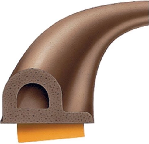 Burlete para ventanas y puertas P 9 × 5,5 mm, marrón, 100 m