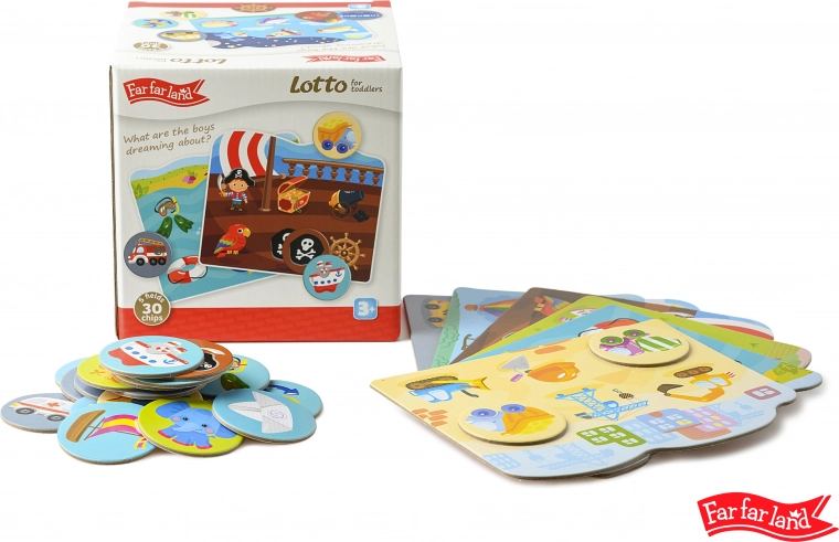 Far Far Land Lotto tarjetas para niños