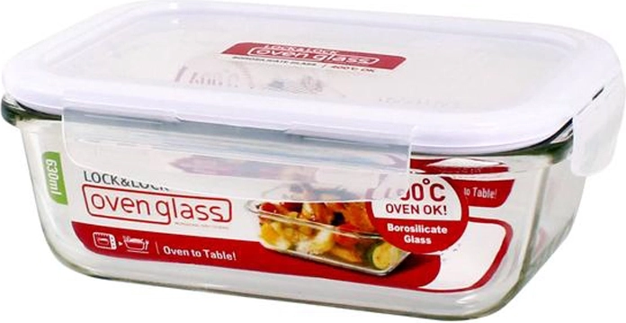 Fuente de vidrio para horno con tapa 630 ml de vidrio de borosilicato