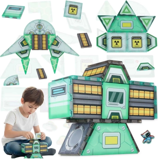 Juego de construcción magnético estación espacial STEM, 108 piezas