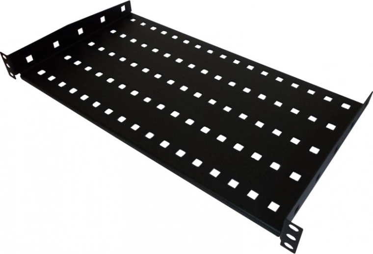Estante fijo negro de 19 pulgadas 1U, profundidad 280 mm