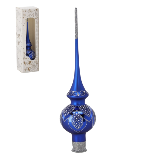 Punta para árbol de Navidad en color azul oscuro