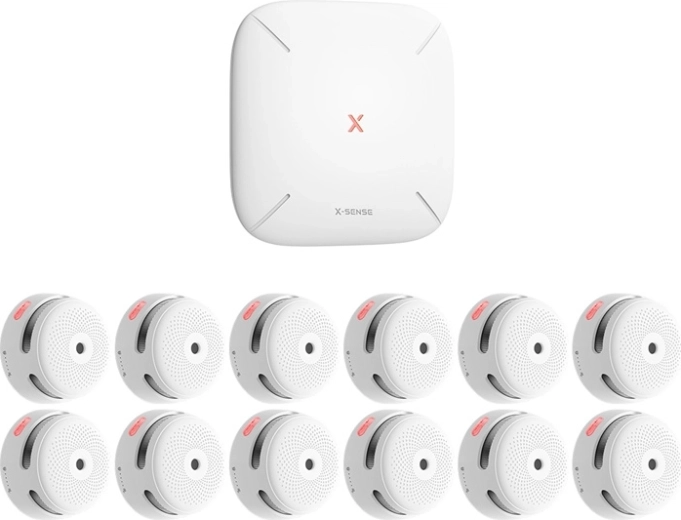 X-Sense set de detectores de humo inteligentes con base (12× XS01-M + SBS50)