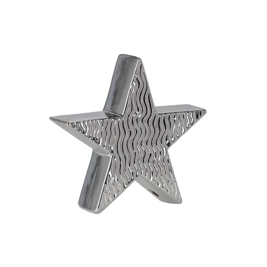 Figura decorativa navideña estrella plateada 16,2 × 4,4 × 15,3 cm - 1 pieza