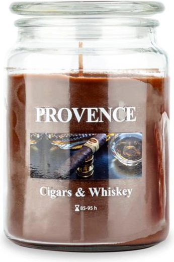 Vela aromática en vaso PROVENCE cigars & whiskey 95 horas