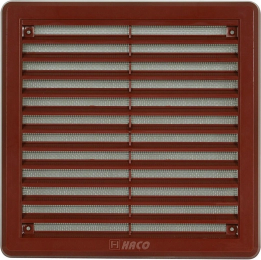 Rejilla de ventilación con malla 200 × 200 mm, marrón