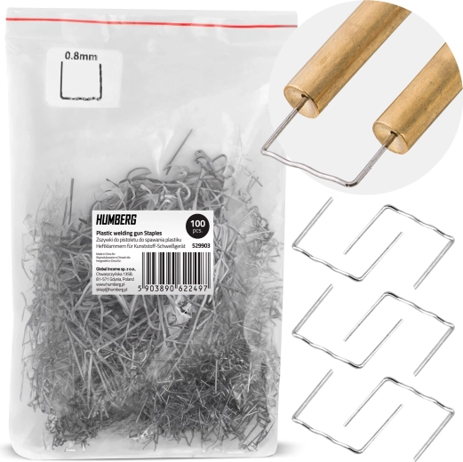 Grapas para soldadora de plásticos tipo C 8 mm, 100 uds