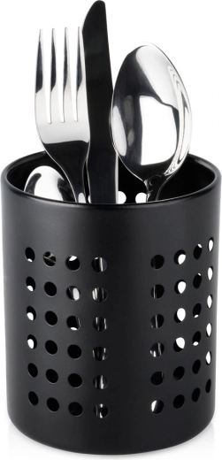 Escurre cubiertos y soporte para utensilios Vilde de acero inoxidable negro
