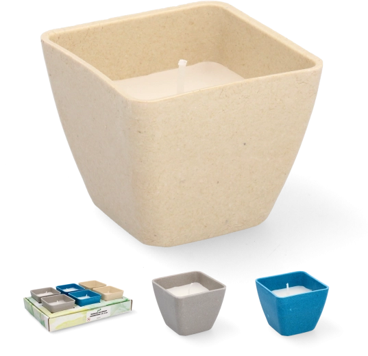 Vela decorativa Citronella cuadrada 7,5 × 6 cm