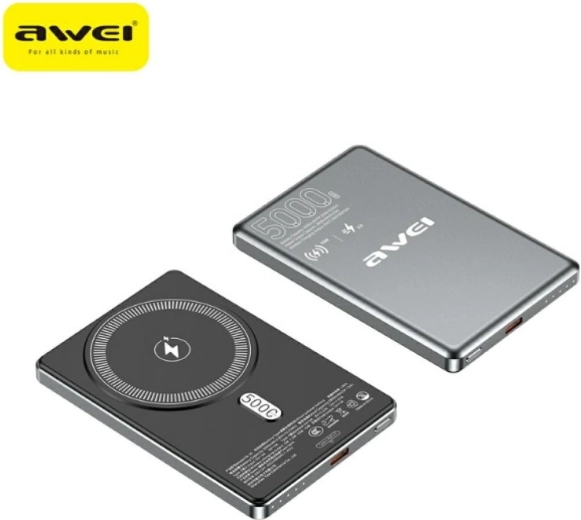 Awei PA-30 powerbank MagSafe 5000 mAh gris