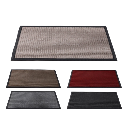 Alfombrilla de entrada rectangular de goma y PP 60 × 90 cm, colores surtidos