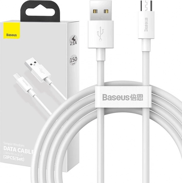 Juego de cables de datos Baseus USB a Micro 2,1A 1,5 m