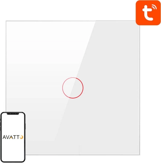 Interruptor táctil inteligente ZigBee Avatto 1 vía TUYA blanco