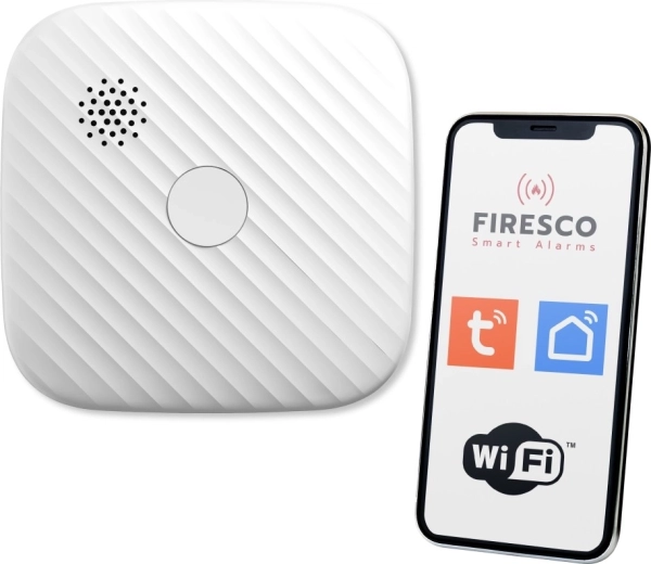 Firesco detector de humo inteligente Wi‑Fi para Tuya / Smart Life