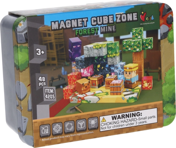 Set de construcción Magnet Cube Zone Forest Mine 48 piezas